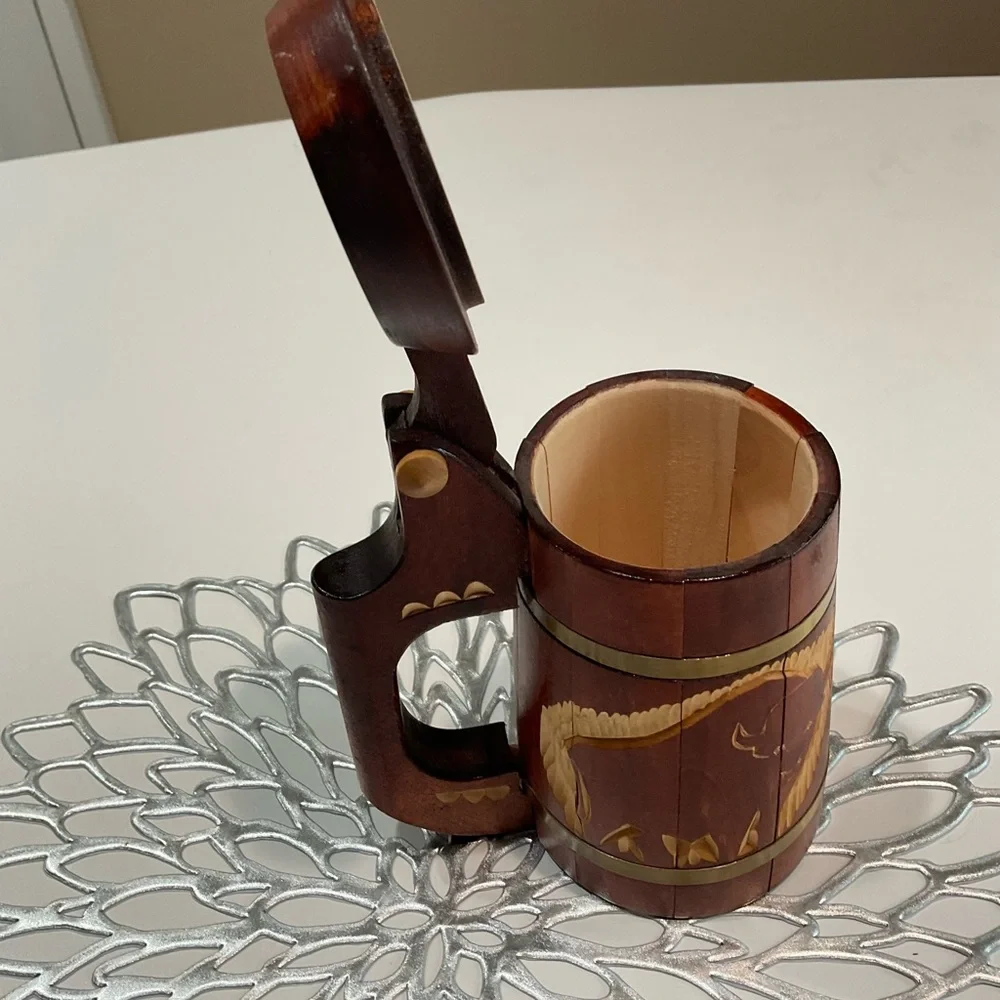 🪴Decorative Wooden Mug, 6.5” x 3.5”